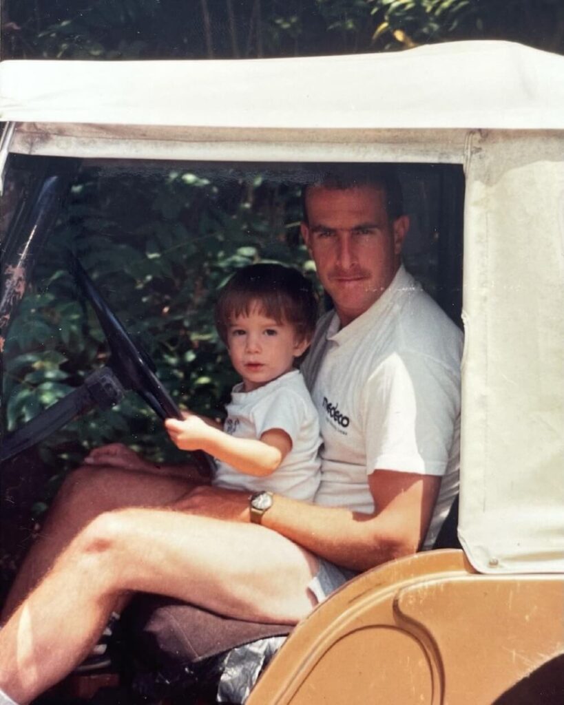 Maxx Chewning childhood image with his dad